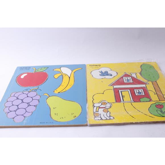 Playskool, Frame-tray Puzzles, Favorite Fruits, My House, Children, Fine Motor - Picture 1 of 3